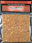 Sun-Flax Focaccia - all raw organic bread, 4 ounces